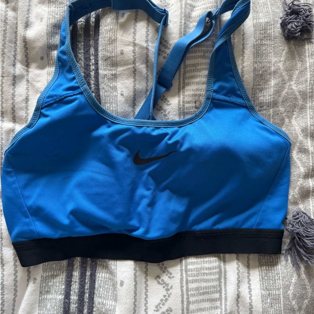 Nike Blue and Black Racerback Sports Bra
